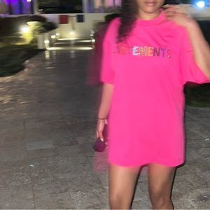 Pink Vetements oversized shirt